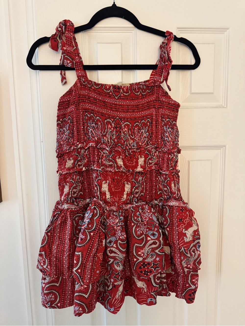Red Paisley Tie-Shoulder Girls' Skirted Bottoms from Dillards